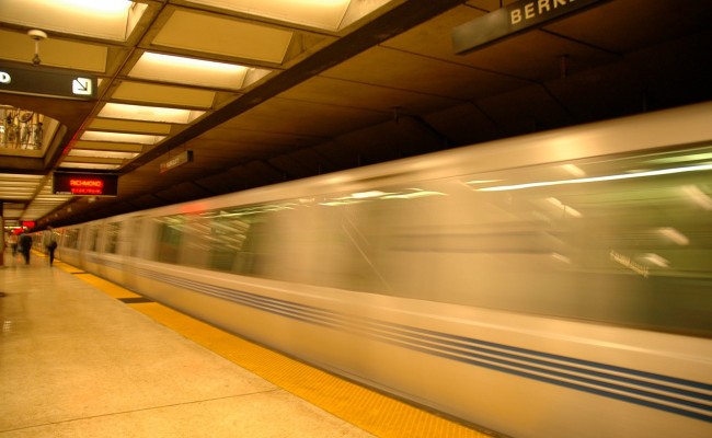 Berkeley train in motion and out of focus