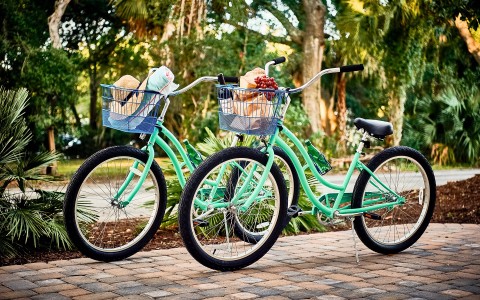 two green bikes