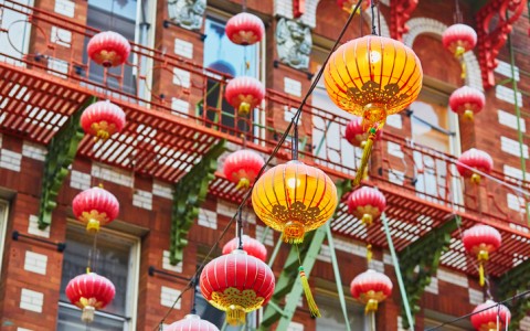 red lanterns in chinatown san francisco