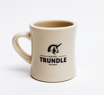 mug with hotel trundle logo