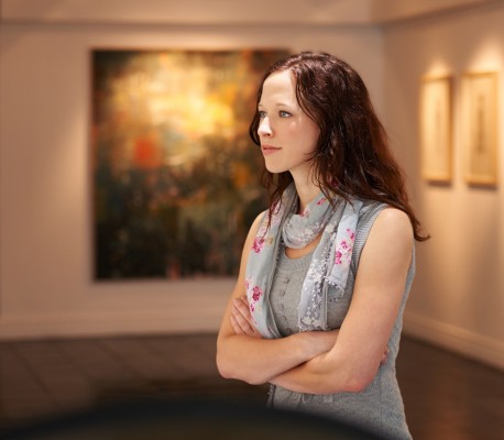 woman in museum