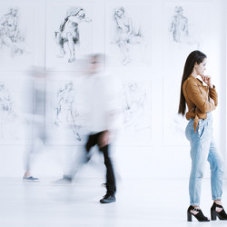 art gallery and patrons