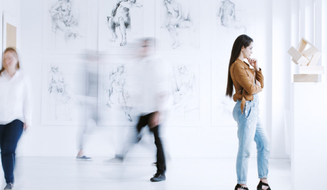 art gallery and patrons