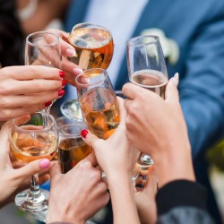 hands cheersing champagne