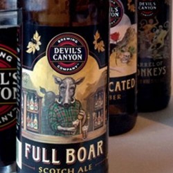 Devil's Canyon Brewing Company beer bottles and glass