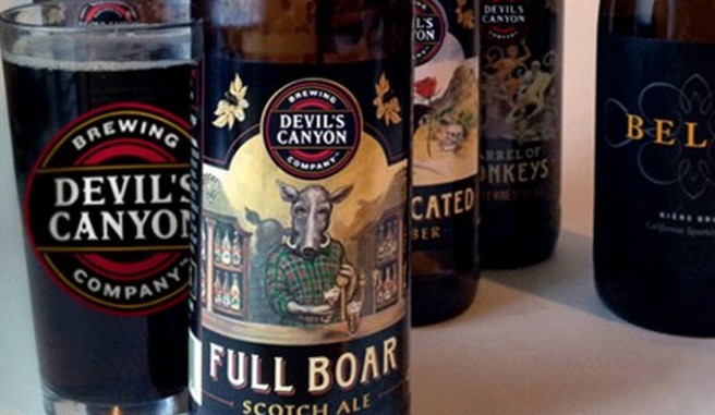 Devil's Canyon Brewing Company beer bottles and glass
