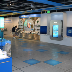Intel museum with large digital displays