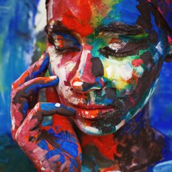 woman with face and body painting