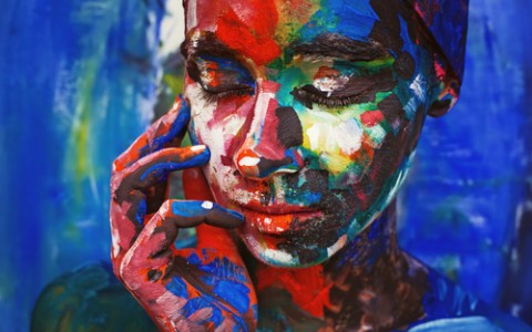 woman with face and body painting