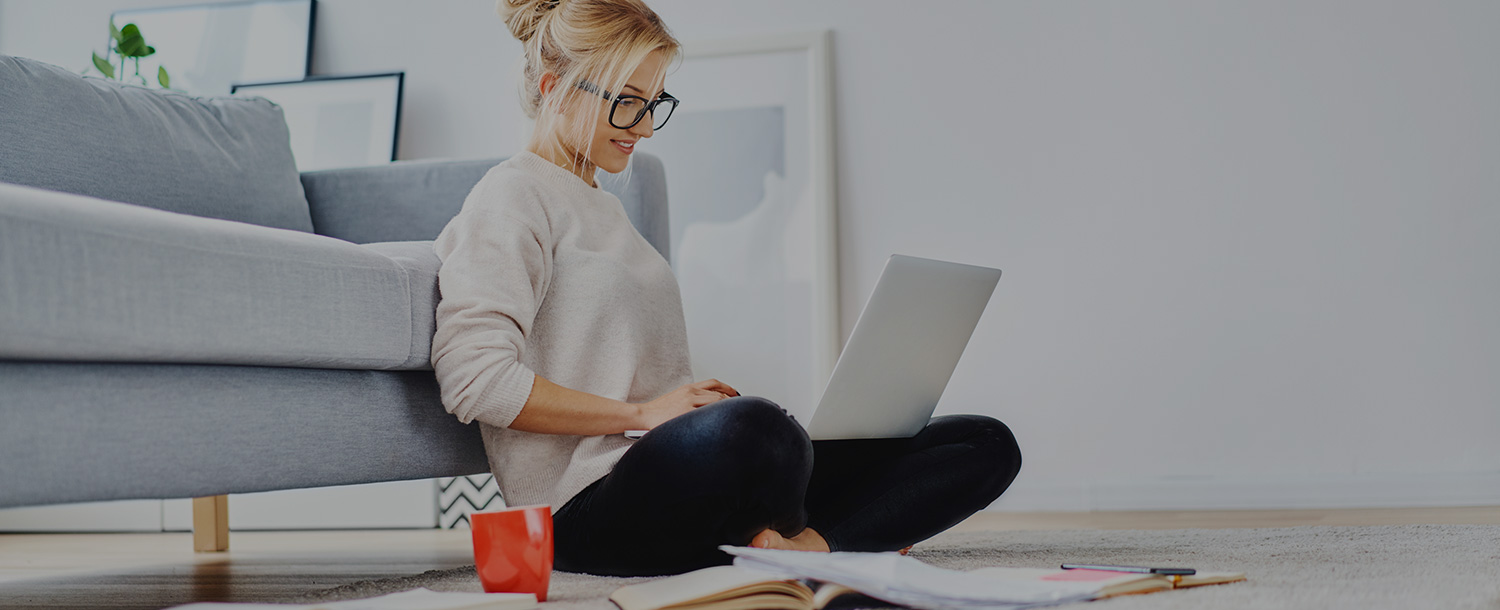 Woman looking at computer