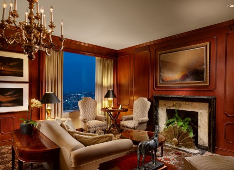 a guest suite with fireplace