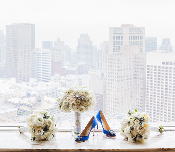 flowers set on dining table