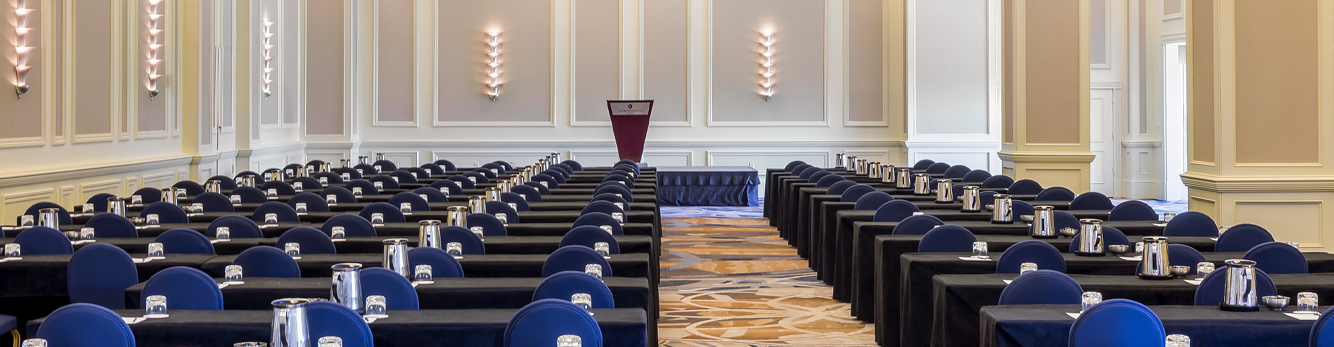 Meeting space ready for a conference header