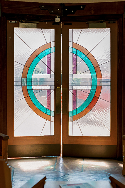 colorful glass stained doors
