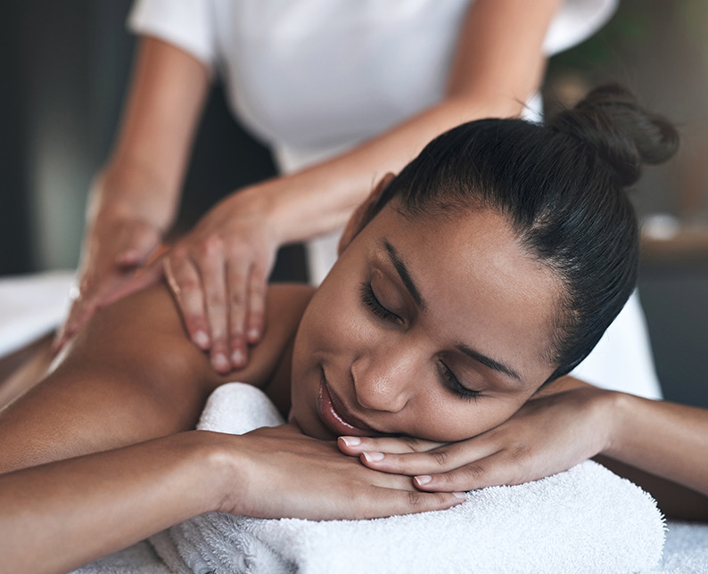 a lady getting a massage 