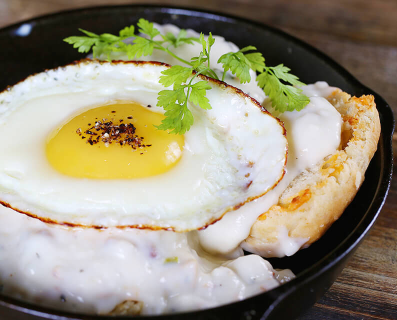 egg on a piece of toast with garnish