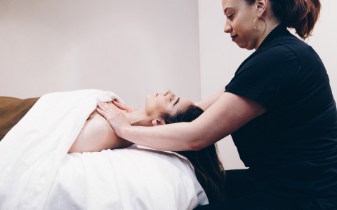 woman gets a massage