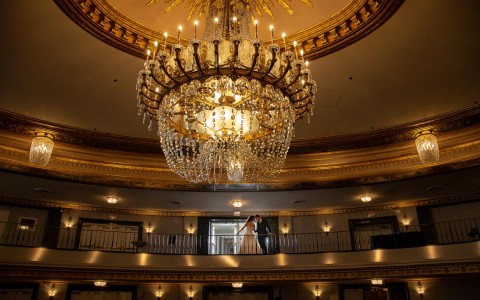 chandelier in a huge room