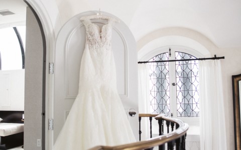 wedding dress in a suite