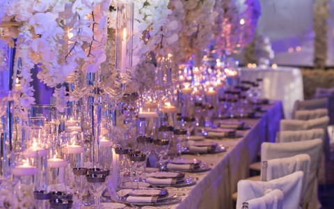 beautiful table setting at a wedding