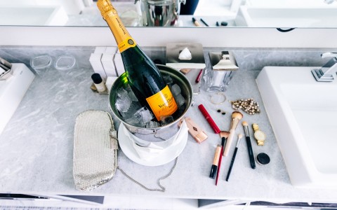 champagne and makeup