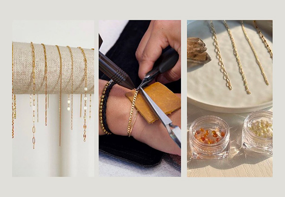 homemade necklace set up