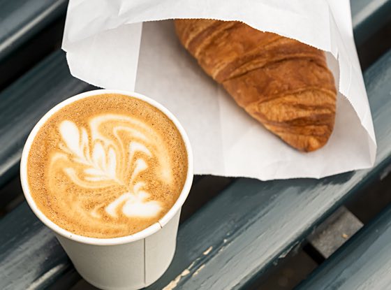 croissant and latte