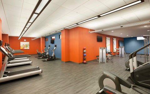 24 hour fitness center with equipment