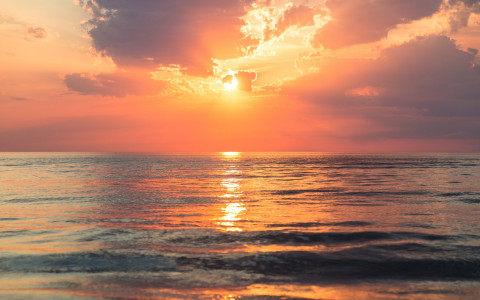 sunset over water