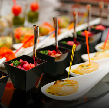 A variety of appetizers served in small portions.