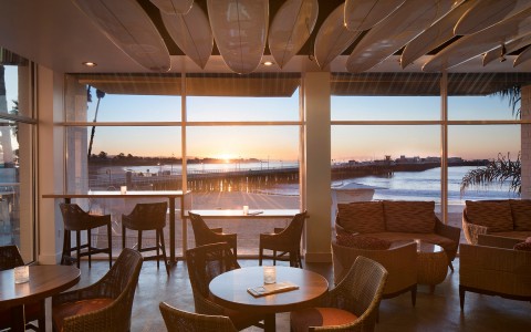 jack oneill restaurant indoor seating at sunset