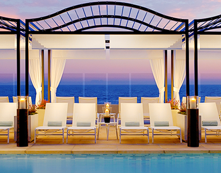 Stunning pool side cabana at Surf & Sand Resort