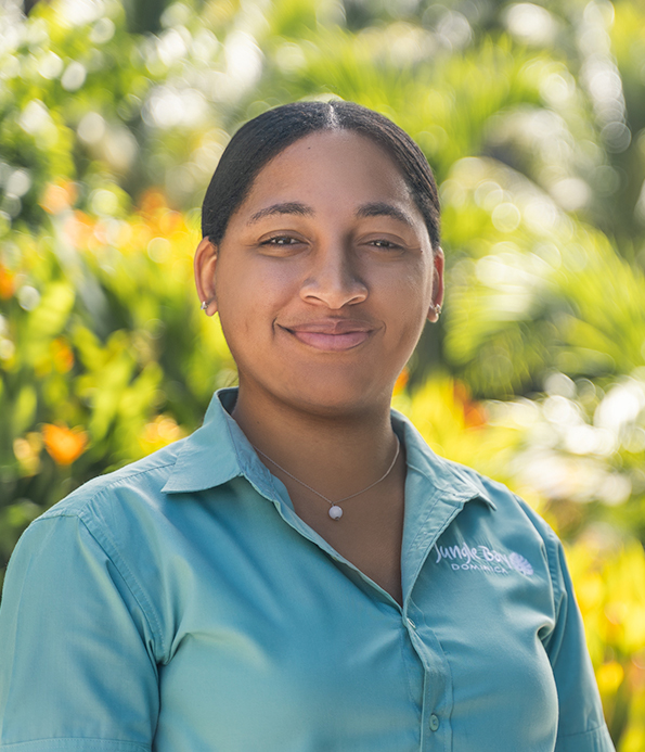 portrait image of a jungle bay employee