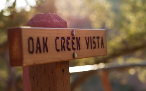 Oak Creek Vista Wooden Sign