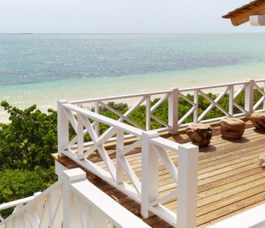 expansive deck with views of the ocean