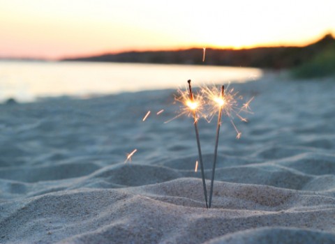 Sparklers in the Sand