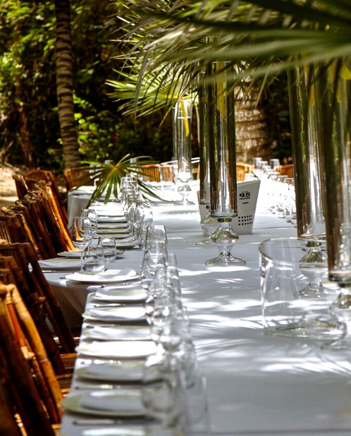 The Grove dining table outside