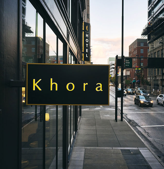khora sign by the door