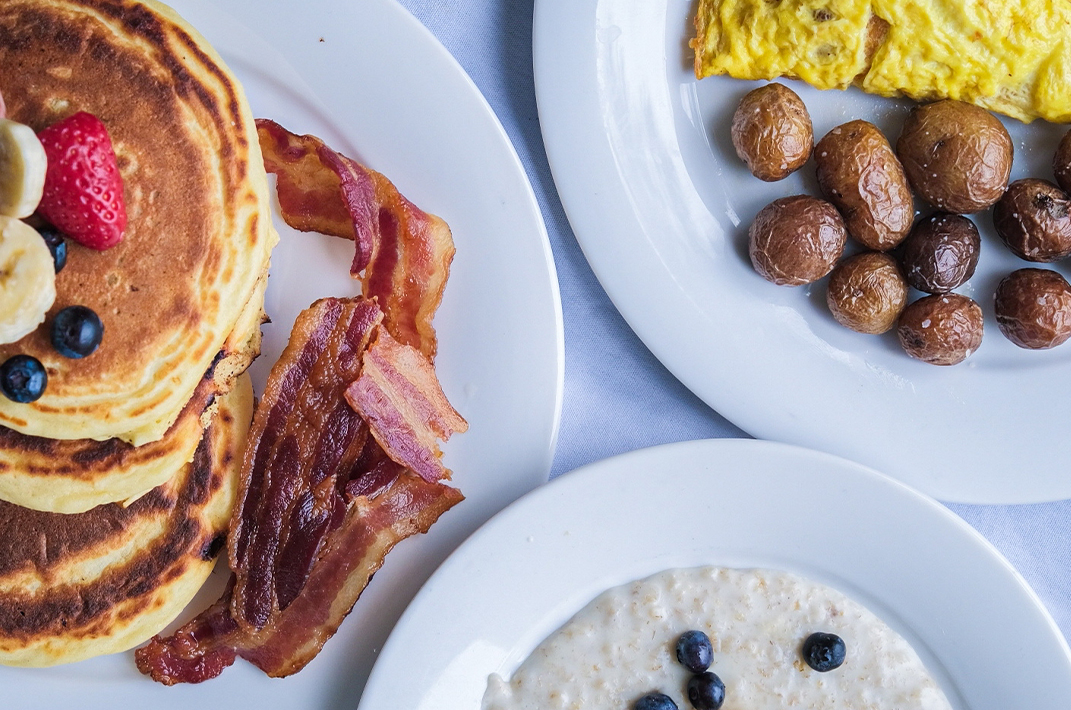 three different breakfast dishes
