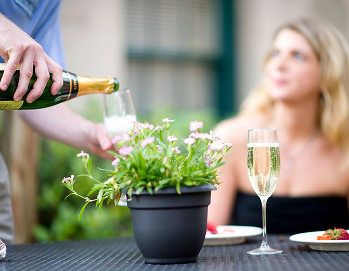 Serving a glass of Champagne