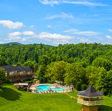 landscape view with a pool of a property at daytime 