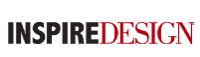 Inspire design logo in red and black.
