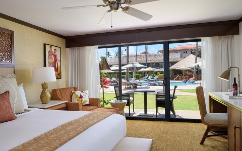 guest room with pool view