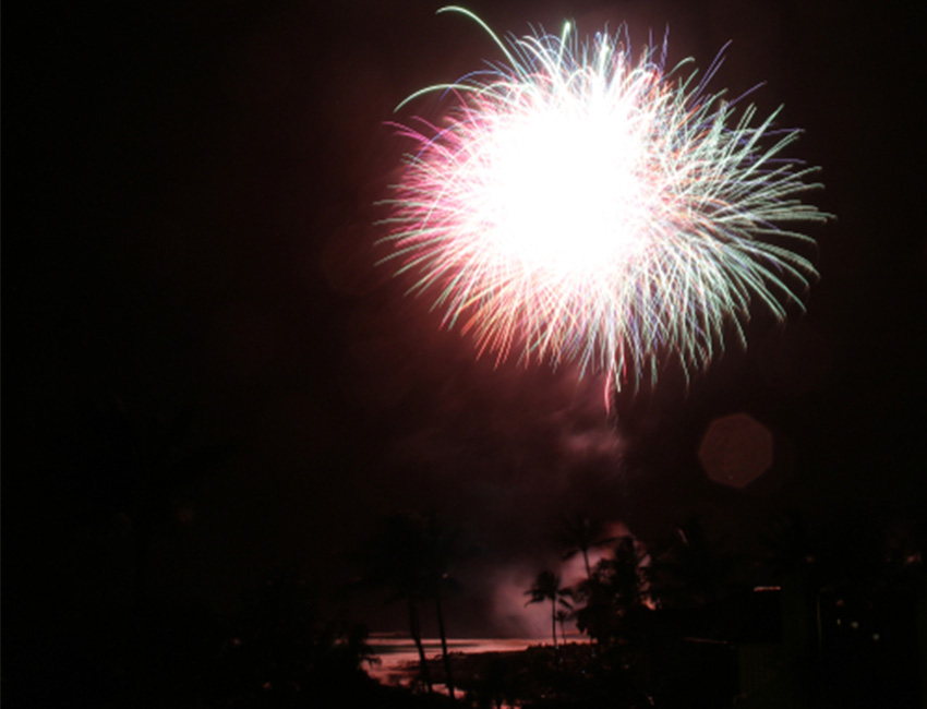 beach fireworks