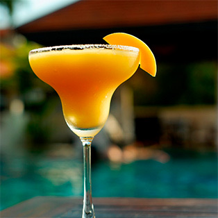 frozen mango margarita in a glass