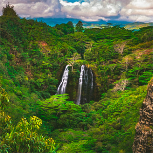 Stunning tropical waterfall