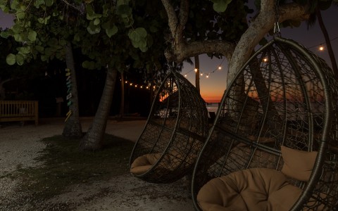 la jolla resort swing chairs at night