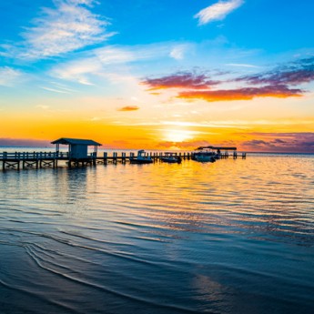 sunset at pier