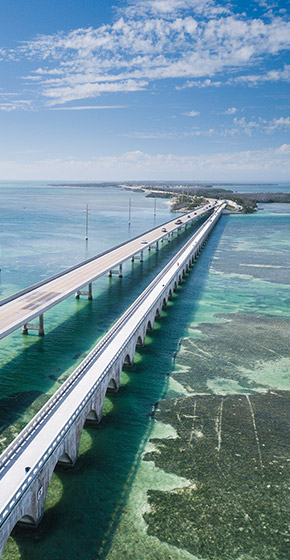 the seven mile bridge in the Florida Keys