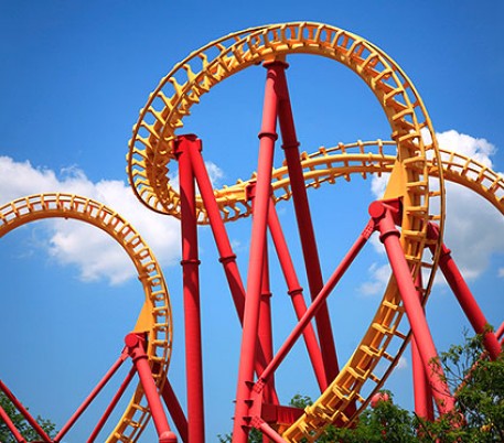 Six Flags loop roller coaster